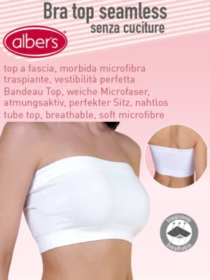 DAMEN BANDEAU-TOP SEAMLESS MICROFASER